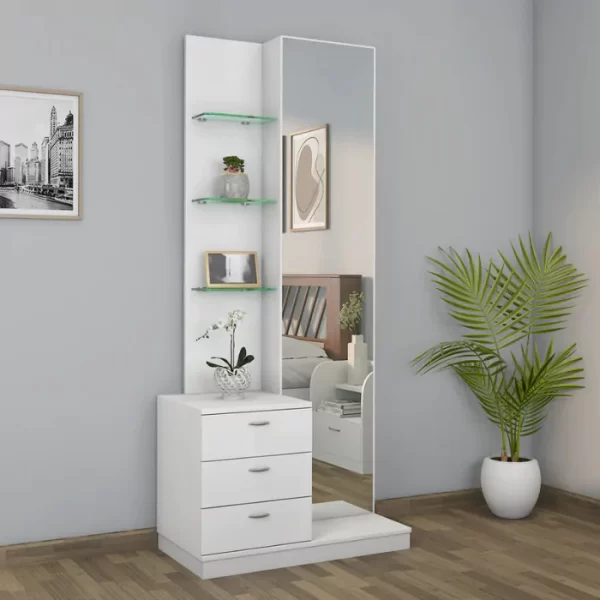 Compact White Dressing Table