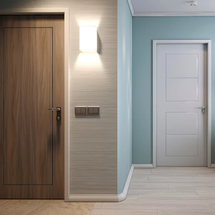 Modern Grey Finish Flush Door