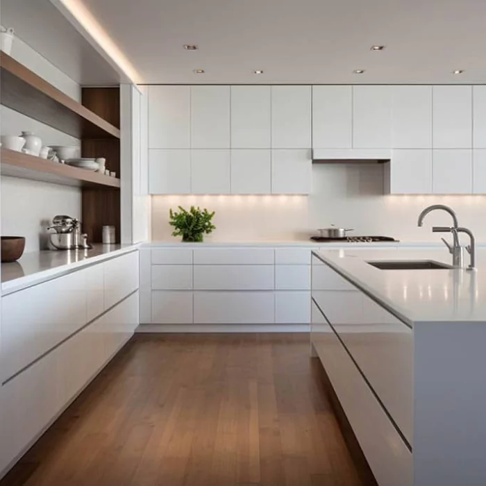 Sleek White Kitchen Cabinets