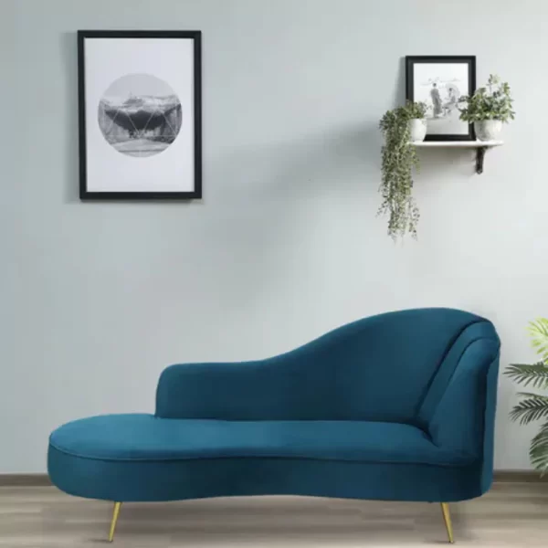 Plush Teal Lounger Sofa