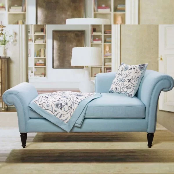 Cozy Blue Small Bedroom Sofa